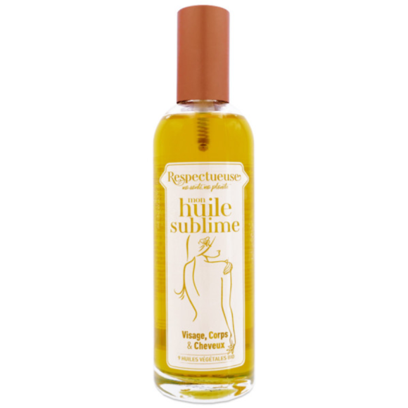 Huile sublime visage, corps et cheveux Respectueuse - flacon de 100ml