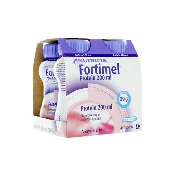Fortimel protein goût fraise Nutricia - 4 bouteilles de 200 ml