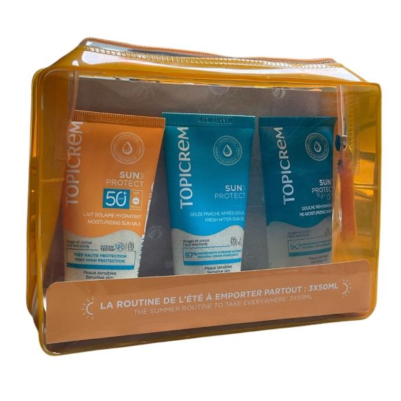 Sun protect trousse voyage Topicrem - trousse de 3 produits 