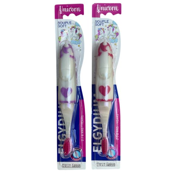 Brosse à dents enfant licorne Elgydium - une brosse à dents 