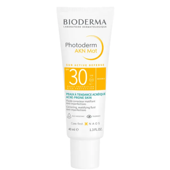 Photoderm AKN Mat fluide solaire SPF30 Bioderma - tube de 40ml