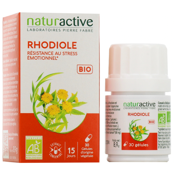 Rhodiole bio stress émotionnel Naturactive - boite de 30 gélules