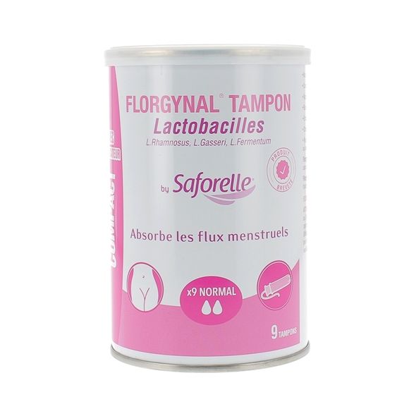Florgynal tampon probiotique normal avec applicateur Saforelle - boite de 9 tampons